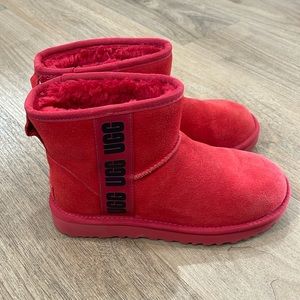 Red Ugg mini boots